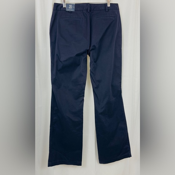 LANDS-END - Women’s Navy Mid Rise Trouser Leg Chino Lighthouse Pants Size 10 NWT - Picture 6 of 11